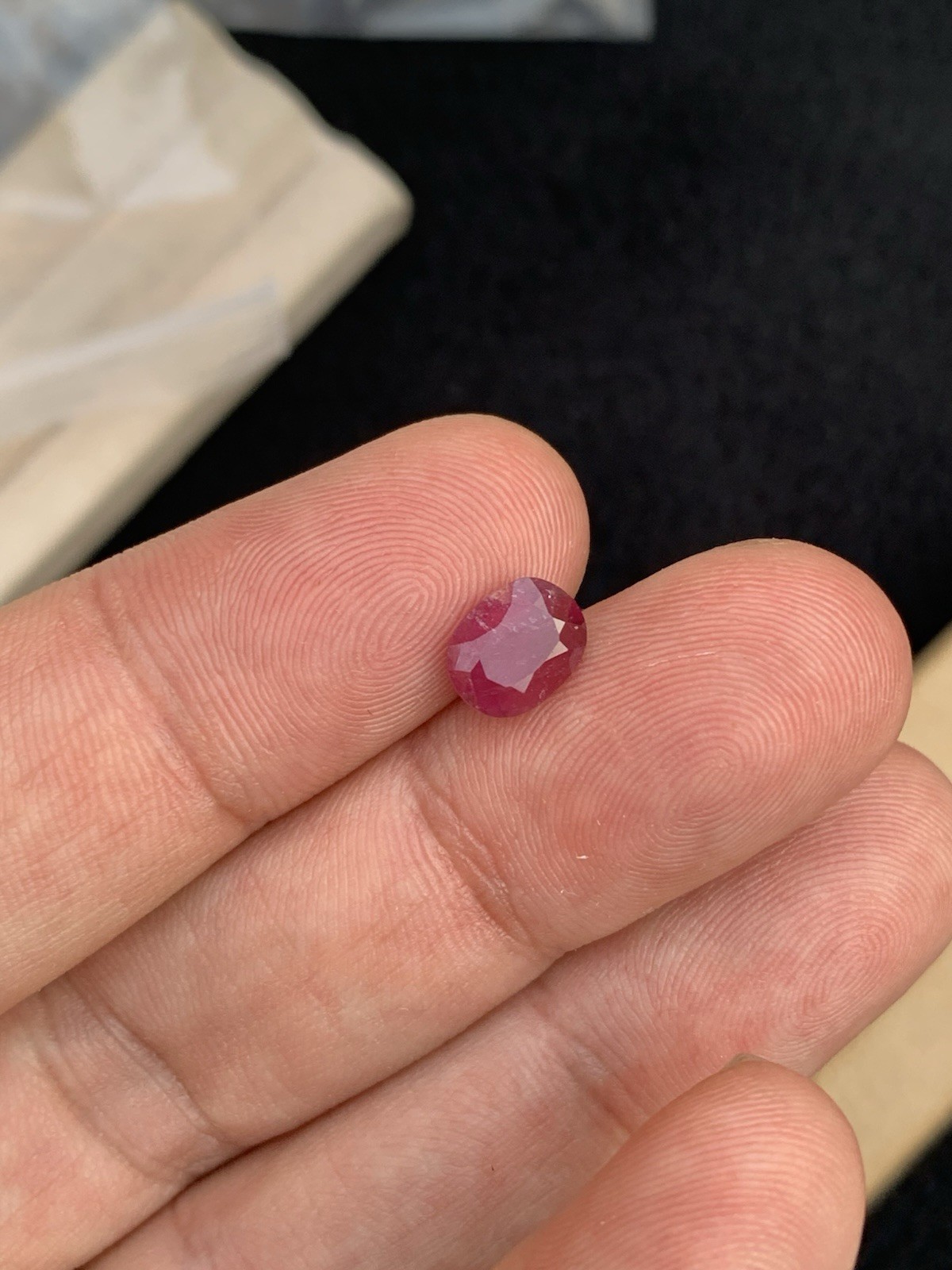 1.40ct natural oval cut faceted rubbilite tourmaline from afghanistan 8.3mm