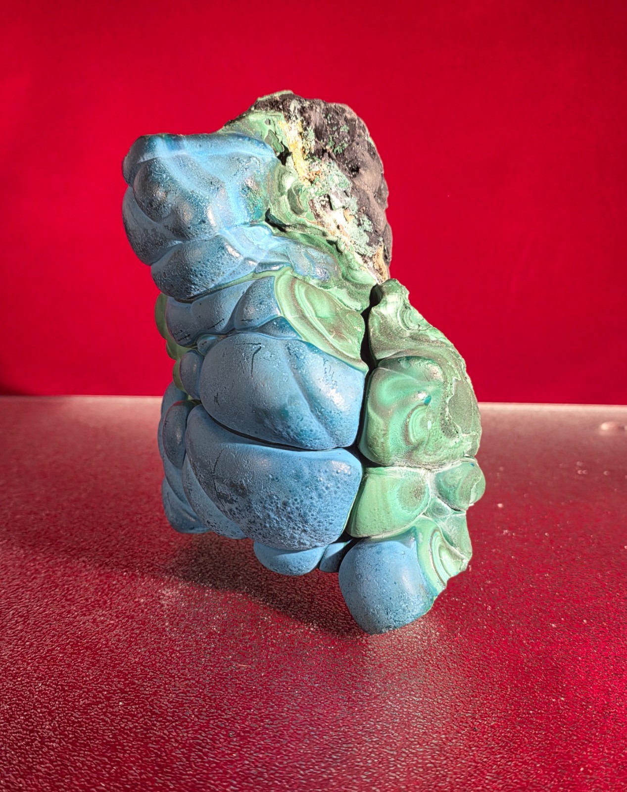 3.75LB Natural Chrysocolla/Malachite transparent cluster rough mineral sample