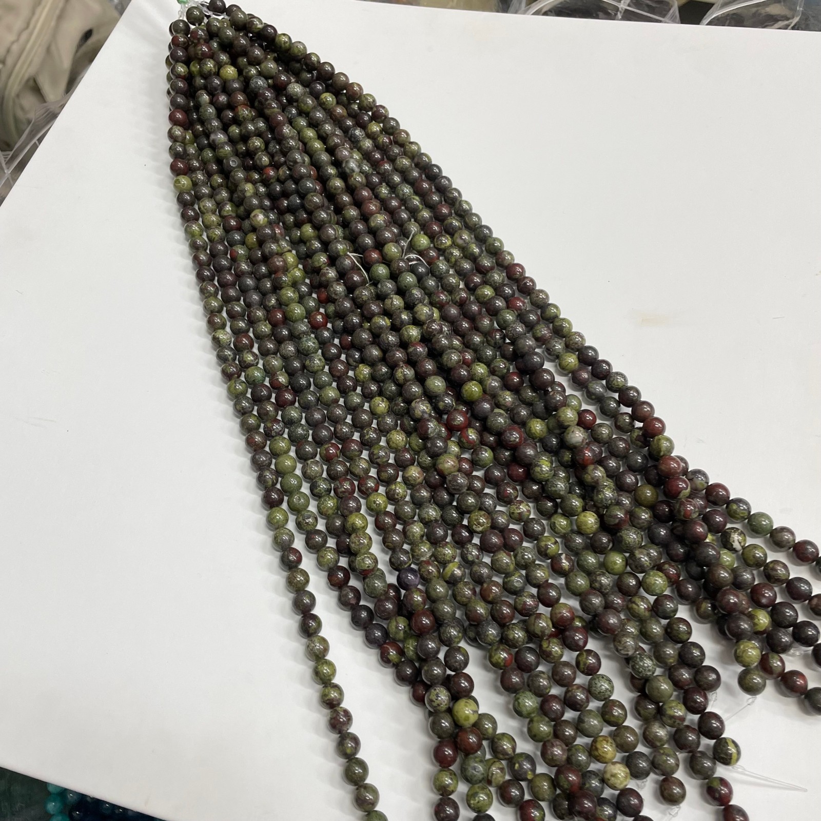 8mm Dragon Blood Stone round bead crystal string, 1 strand #8