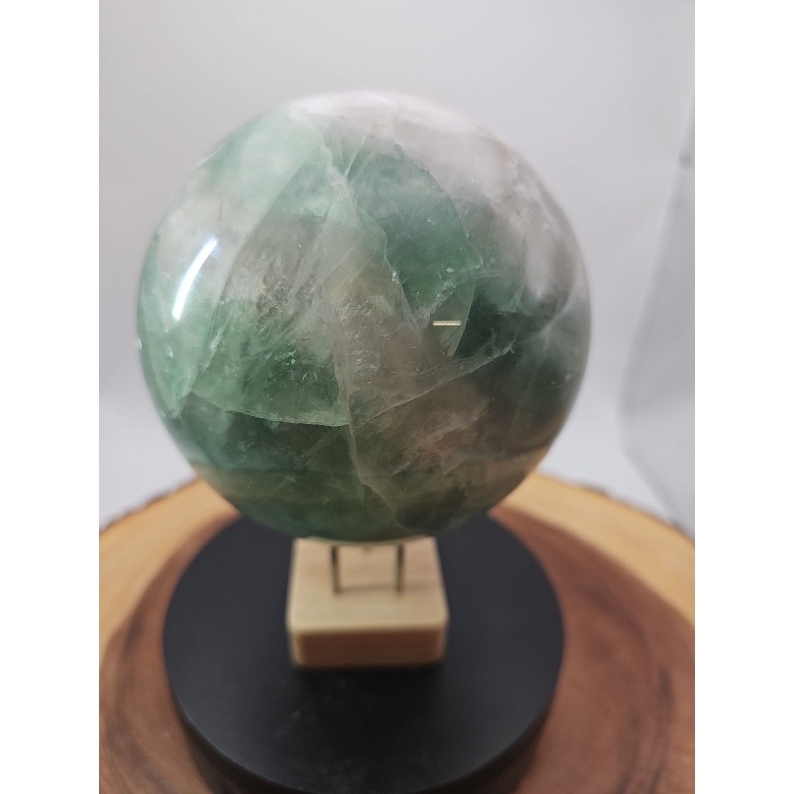 5.43 Natural Green Fluorite Quartz Crystal Sphere Ball Polished Healing – Crysta