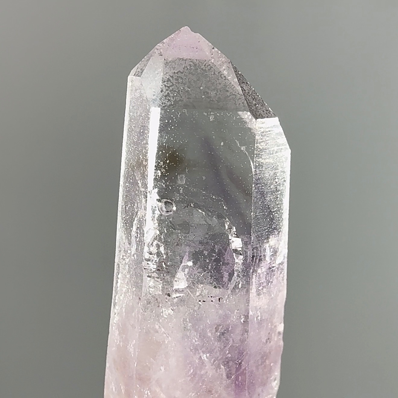 Large Moving Bubble! RARE Lilac Pink Brandberg Amethyst Enhydro w White Chlorite