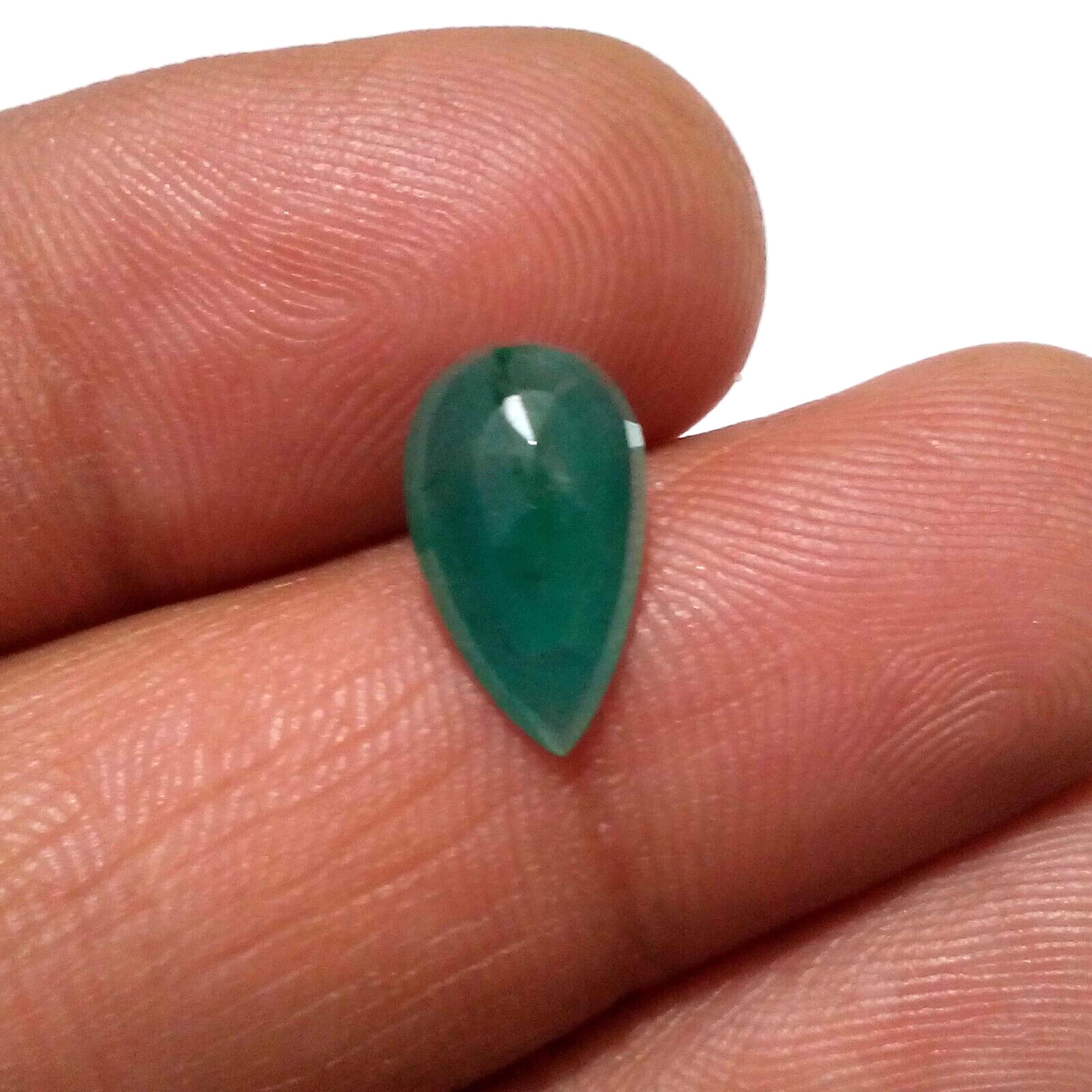 Top Quality AA+ Green Zambian Emerald Faceted 3.45 Crt Pear Shape Loose Gemstone