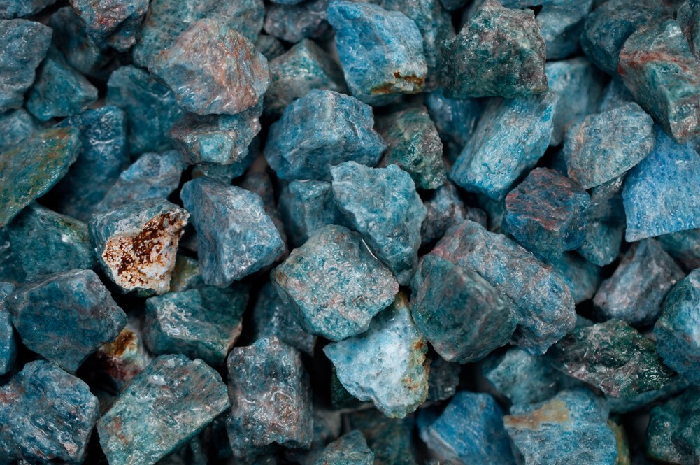 3 lbs Blue Apatite Rough Stones -Natural Crystal Mineral Rock Specimens Tumbling