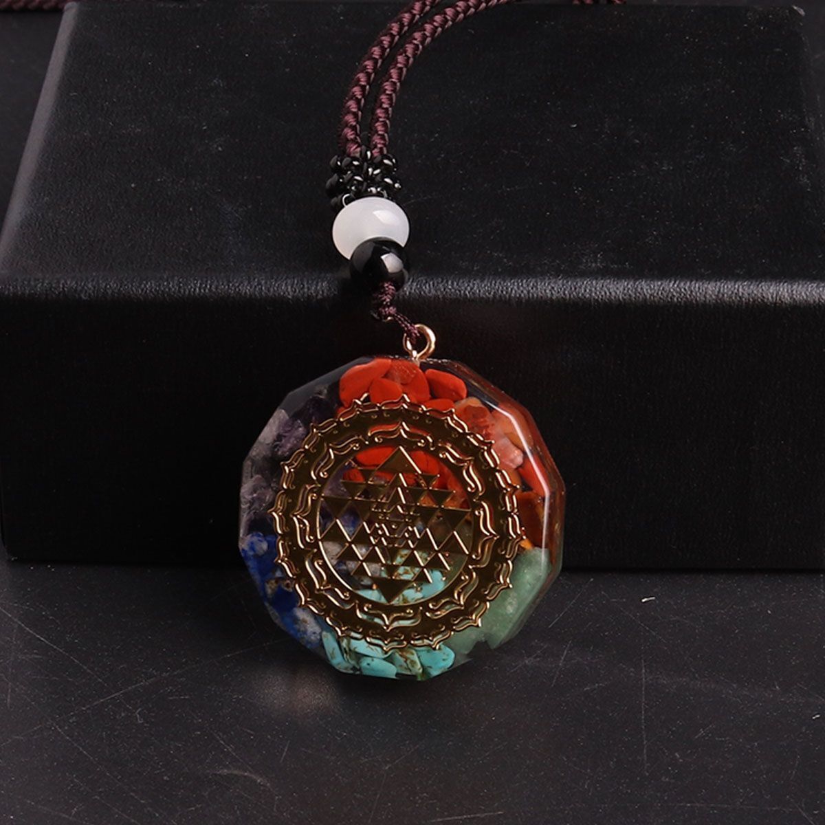 Amethyst Orgonite Pendant Natural Crystal Healing Chakra Energy Orgone Necklace
