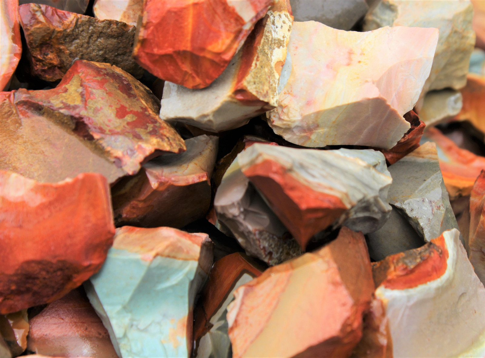 5 lb Bulk Lot Natural Rough Polychrome Jasper (Desert Jasper, Crystal Healing)