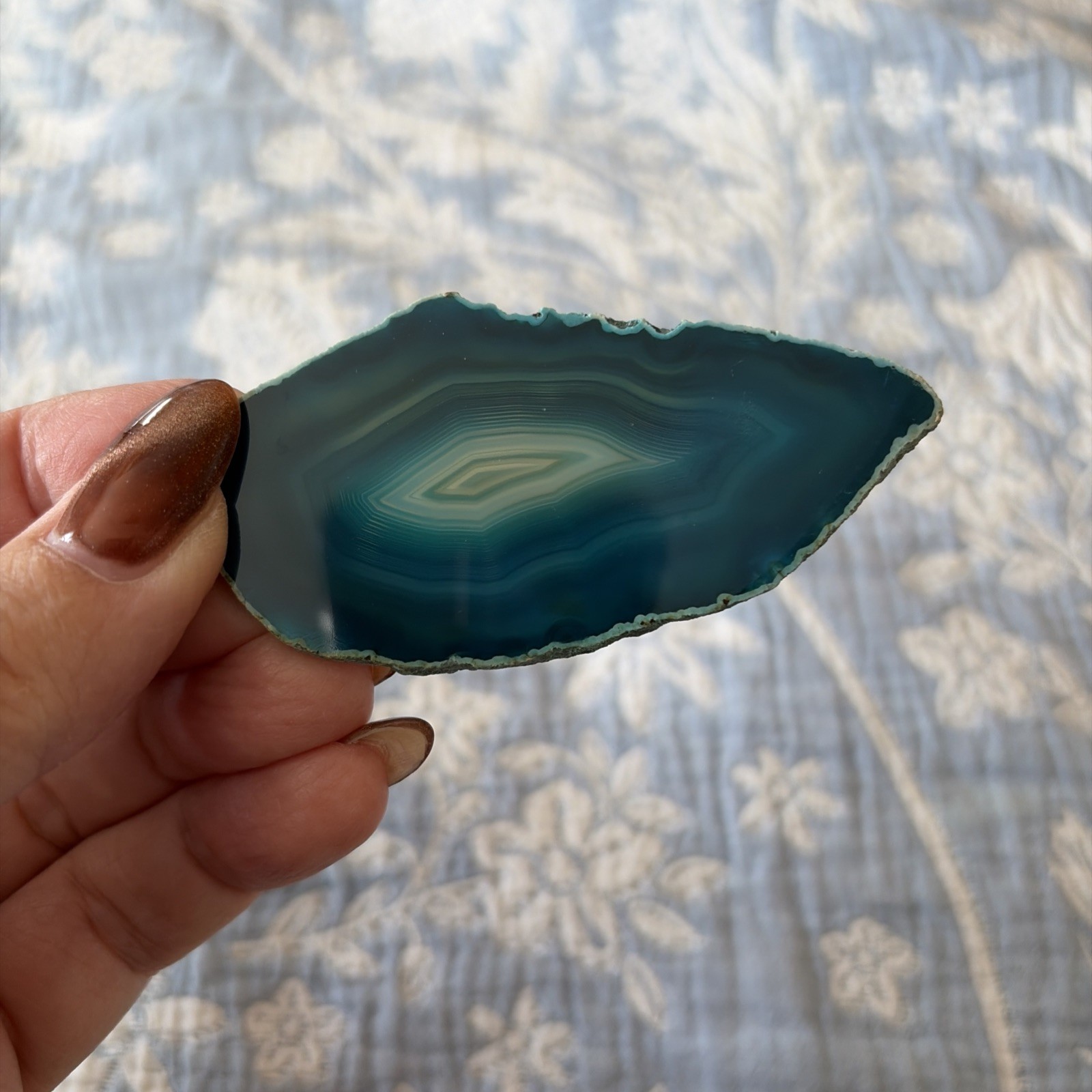 Turquoise Agate Slice Crystal 7.5cms x 3.5cms