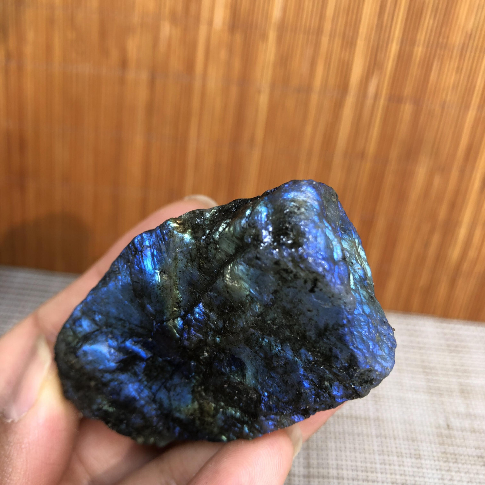 59mm Natural Labradorite Crystal gemstone rough original Specimen 110g A3566