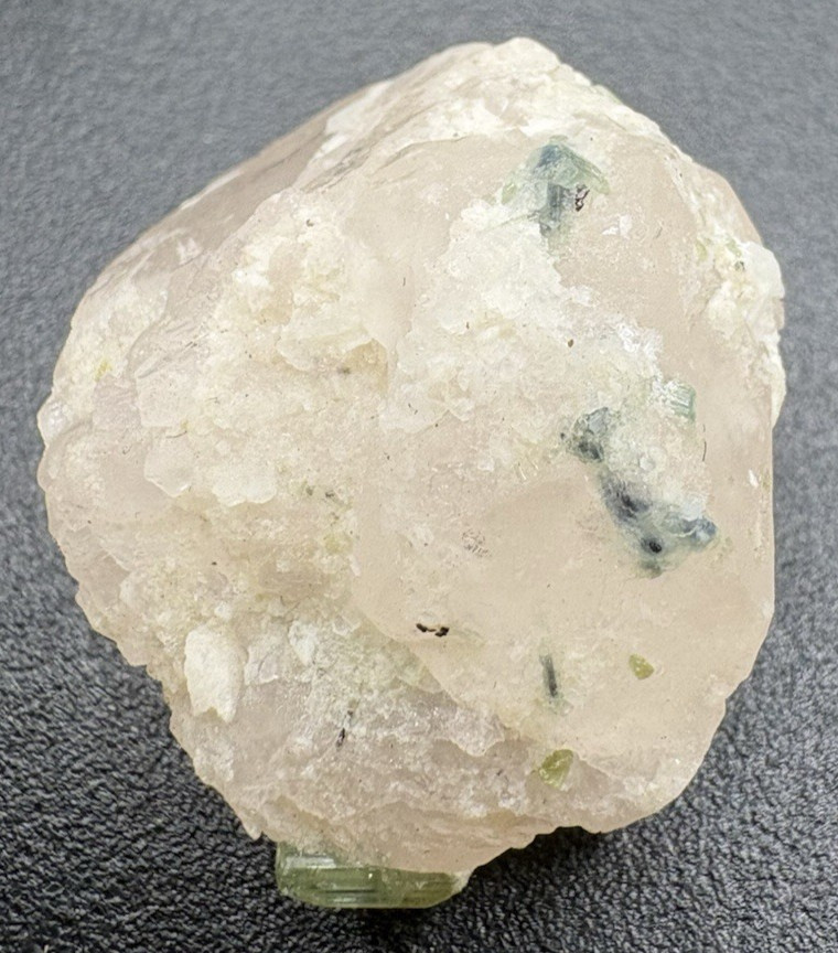 Natural Blue Green Tourmaline Crystals in White Matrix Specimen Afghanistan