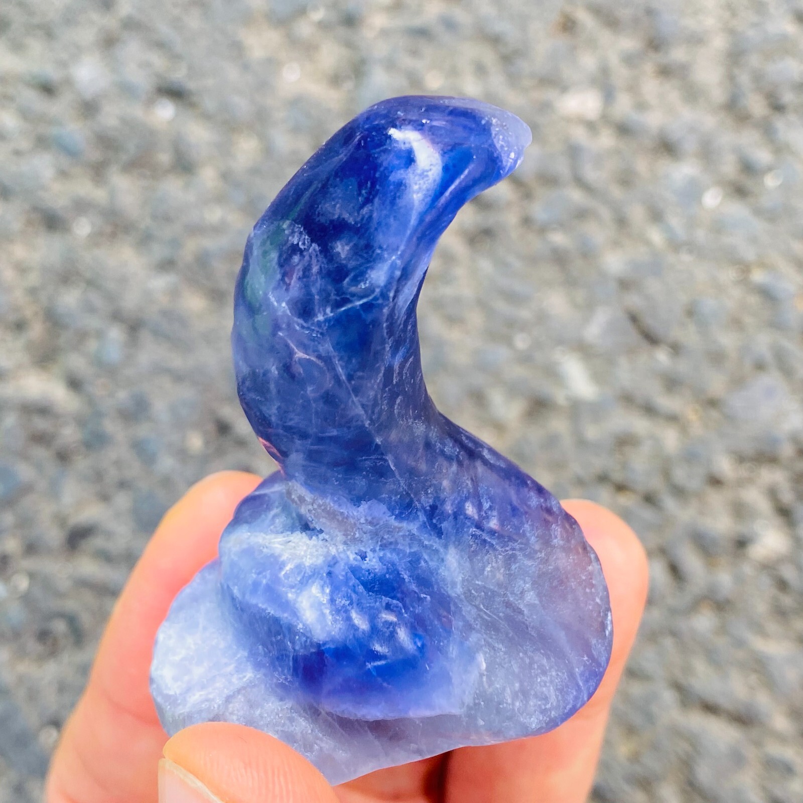 2″ Natural fluorite Quartz snake skull hand carved crystal reiki healing 1PC