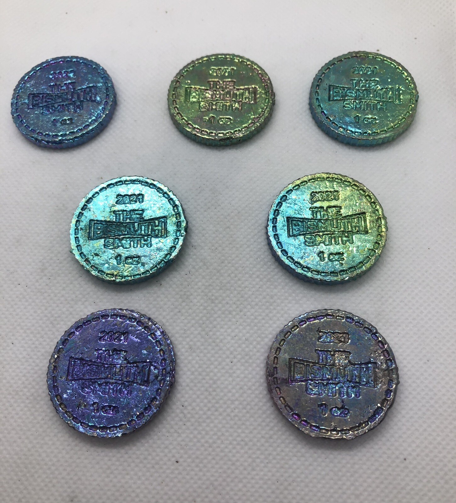 Bismuth crystal Coins Sun/Moon