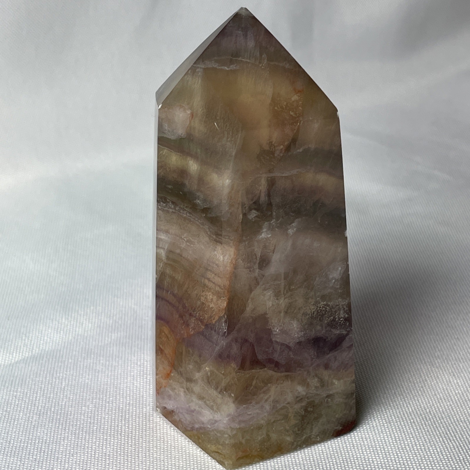 Colorful Rainbow Fluorite PolishedCrystal Tower 3.82”/10cm, TW 11.8oz