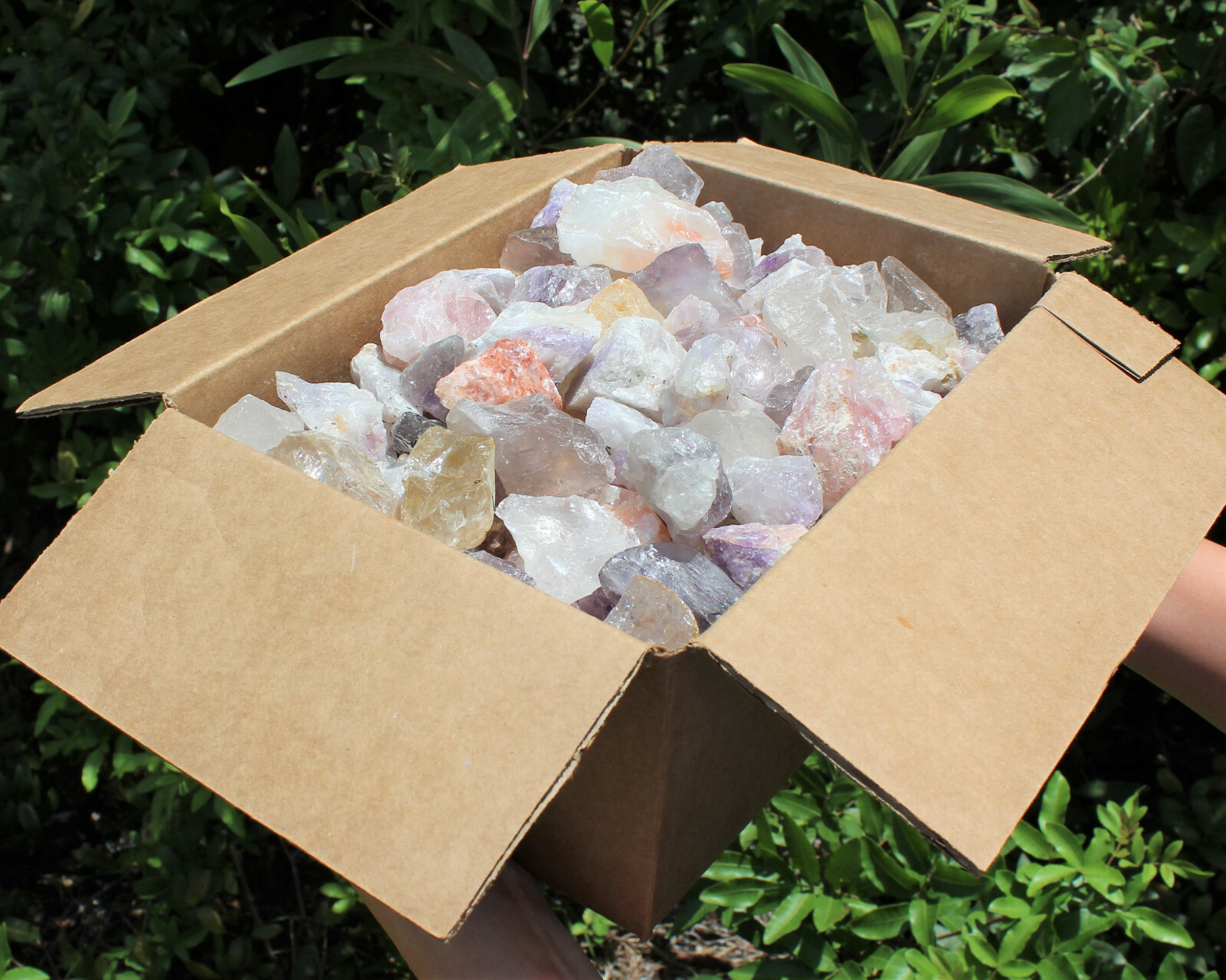 Garden Mix Assorted Rough Stones: 8 lb Bulk Clearance Box (Raw Natural Rocks)