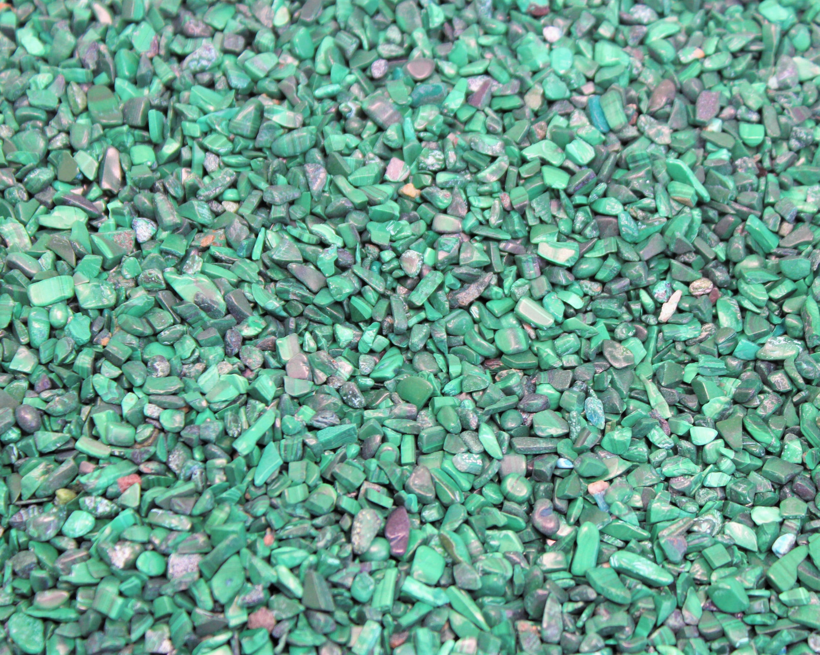 Malachite Semi Tumbled Gemstone Mini Chips 3-6 mm, ‘A’ Grade Wholesale Bulk Lot