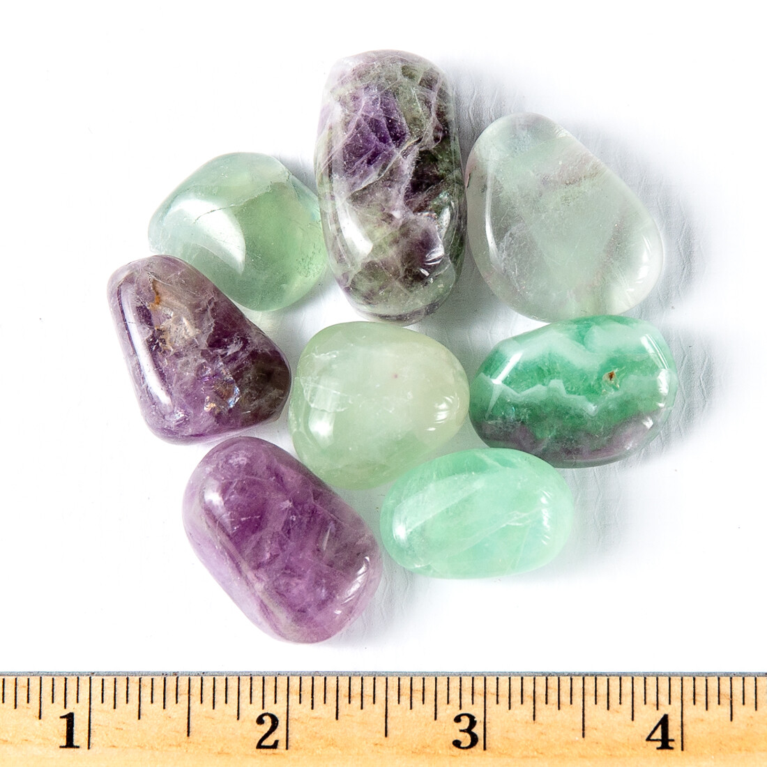 1/2 lb Tumbled Rainbow Fluorite Gemstone Crystals 8-15 Stones Gem Rock Specimens