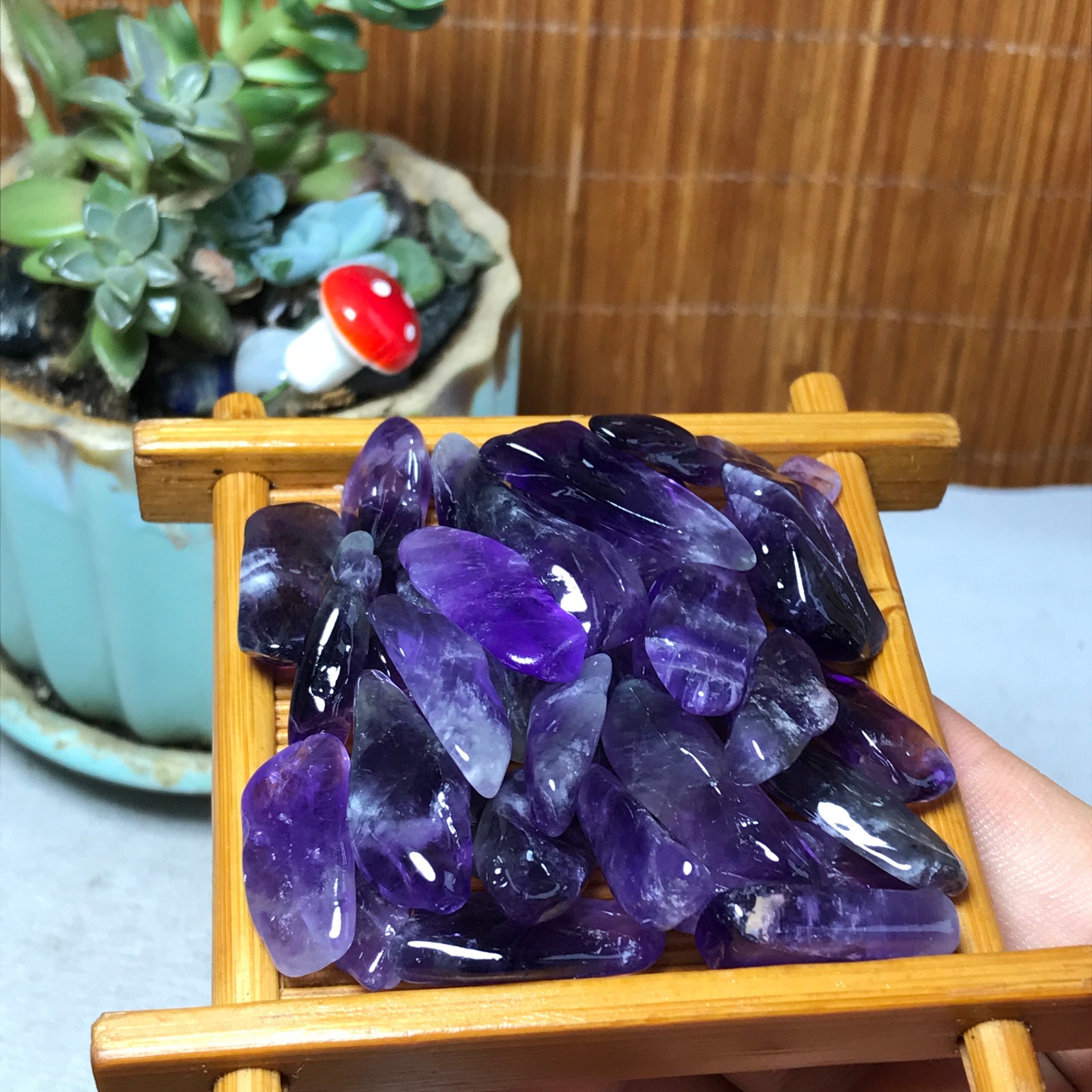 30pcs Natural Dreamy amethyst Crystal gemstone Polish Mineral Specimen 62g A6589