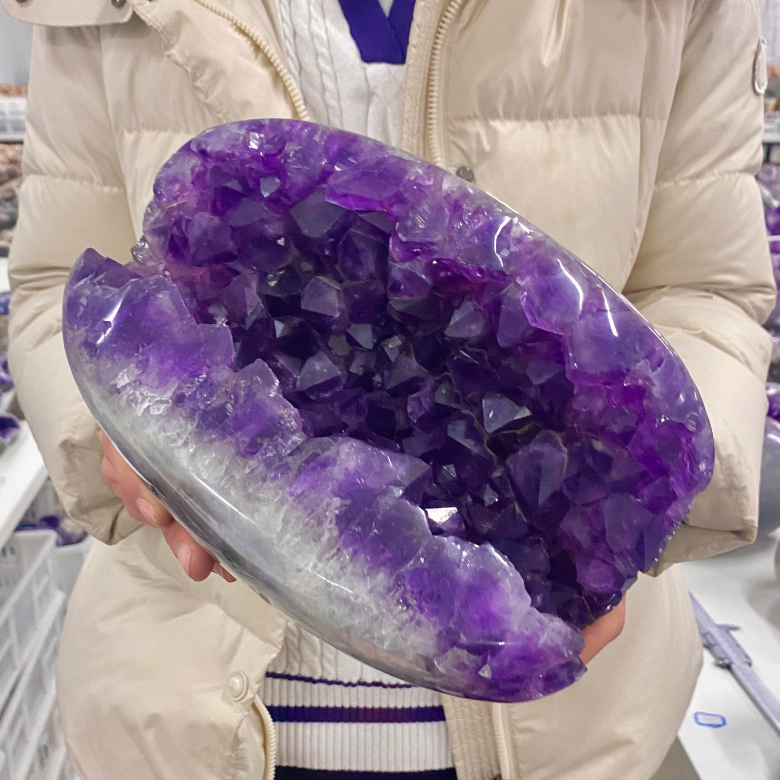 13.22LB Natural Amethyst geode quartz cluster crystal specimen energy healing