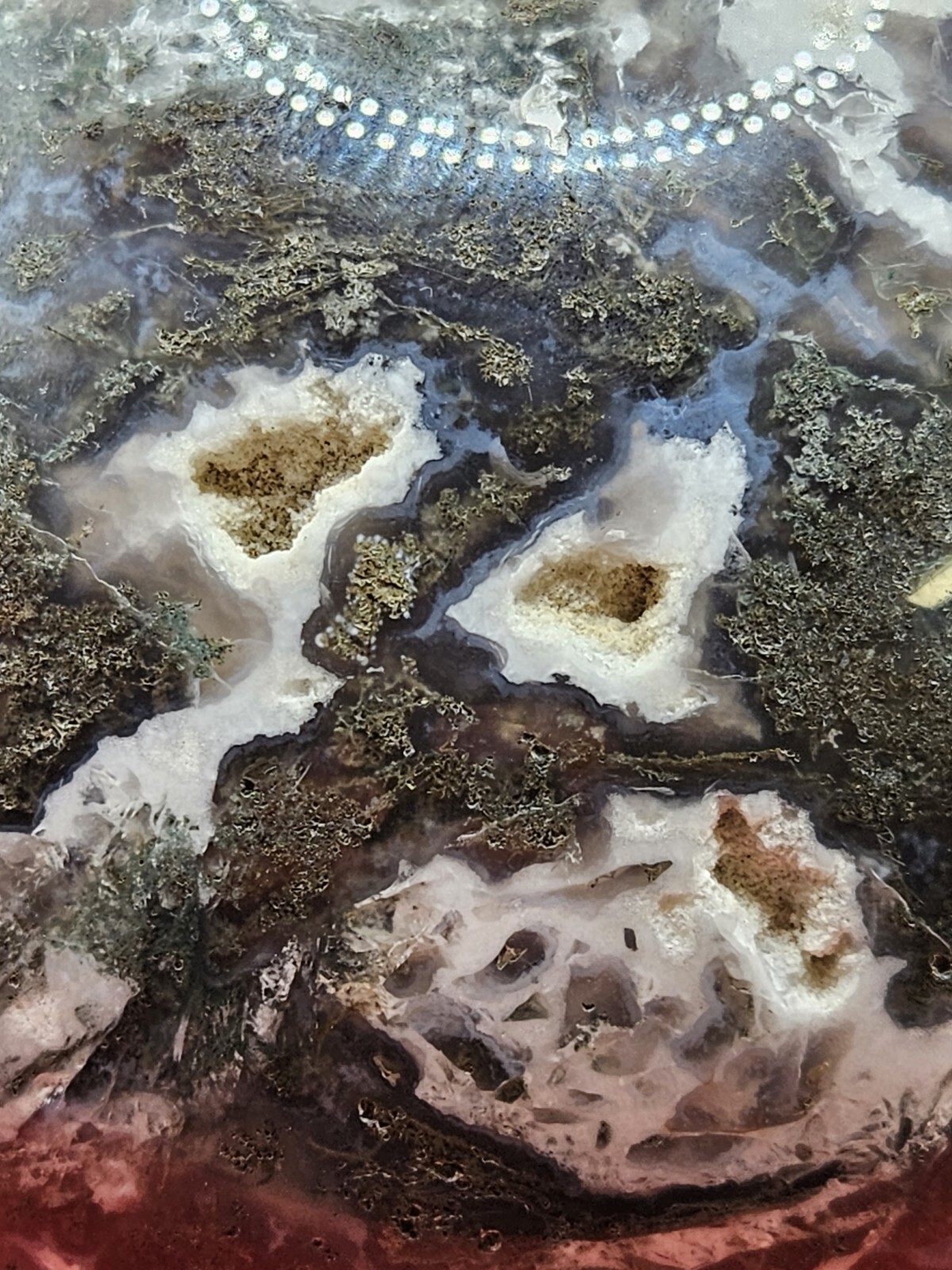 Natural Geode Aquatic Plant Water Grass Moss Agate Balls Crystal Sphere.(8+LB)