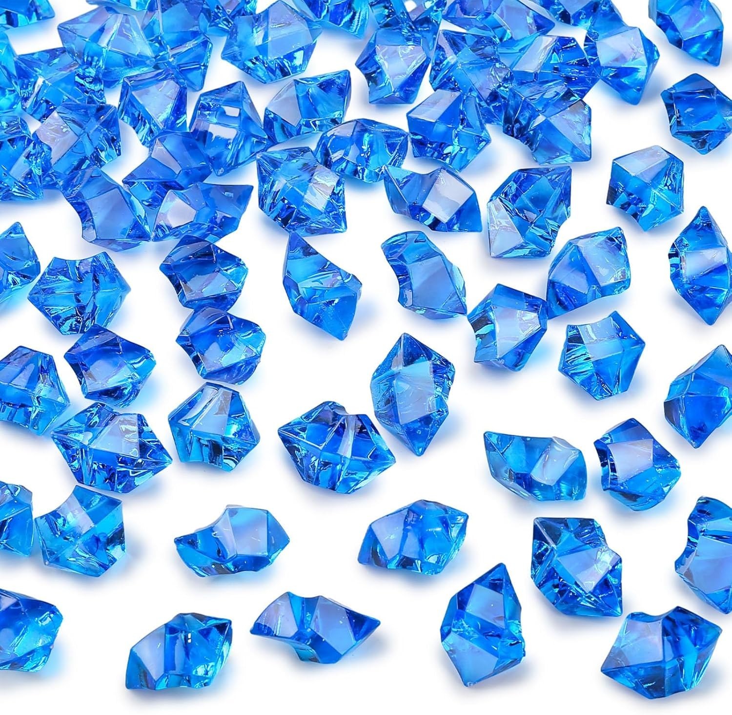 Navy Blue Fake Ice Rocks, 150PCS Acrylic Gems Crystals Plastic Diamonds Cente…