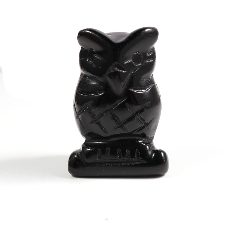 1.5inch Charms Fashion Owl Trendy Carving Mixed Natural Stone Gemstone 2pcs