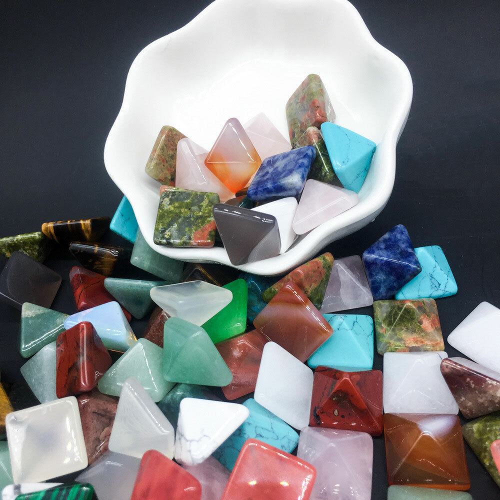 Set of 7/14/35Pcs Chakra Pyramid Natural Stone Crystal Healing Spirituality #SH
