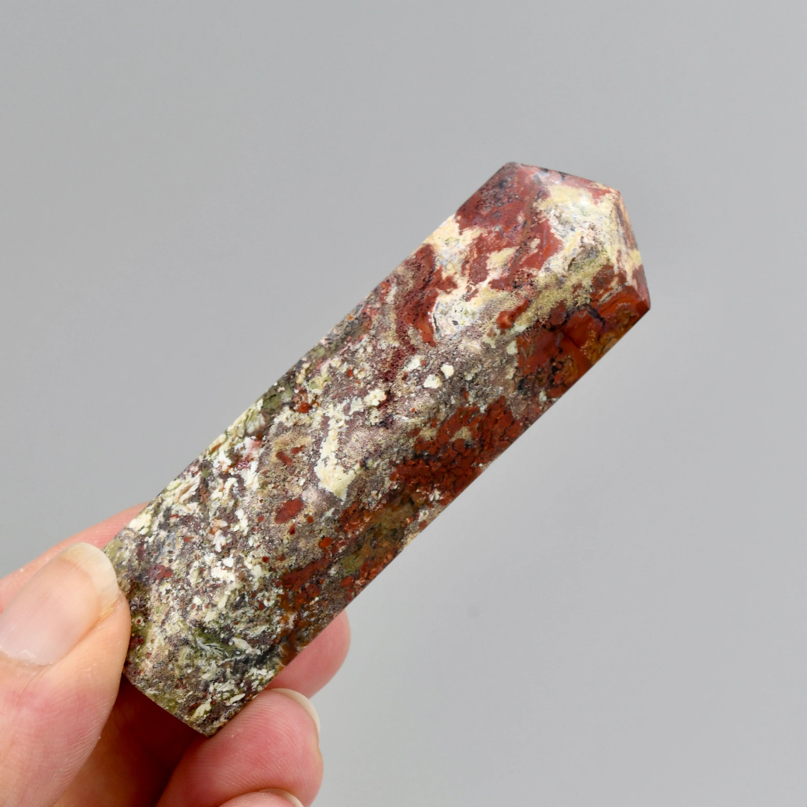 3in Rare Red Garden Agate Crystal Tower, Intricate Red Moss Agate, Indonesia