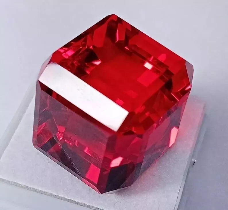 60 Ct Emerald Cut Mozambique Red Ruby Gemstone Jewelry Making Gift Her And Him
