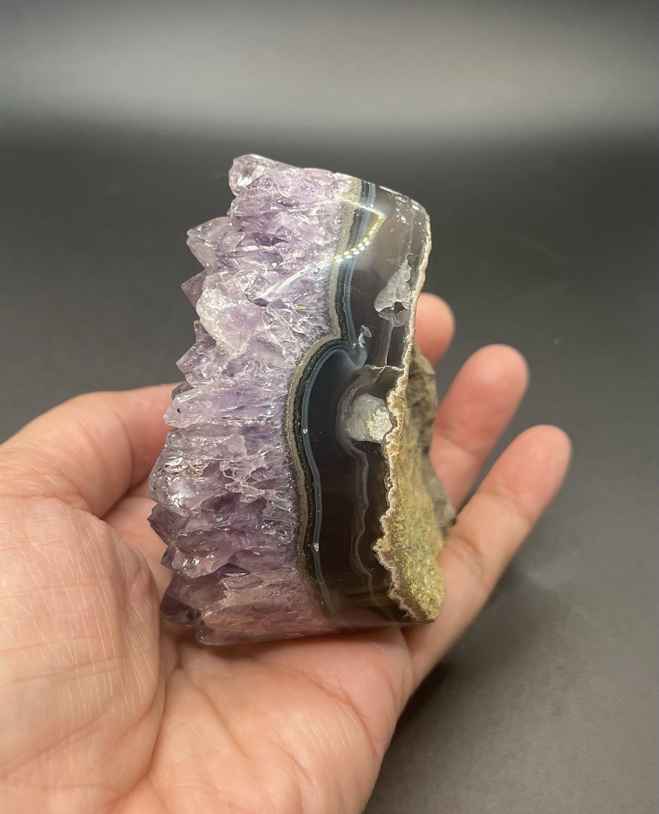 Amethyst Genuine Stone Freeform Cut Base Crystal Uruguay 275.2g