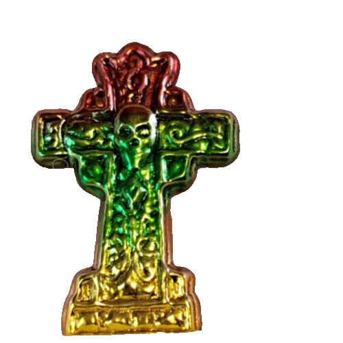 Red/Green/Gold Bismuth Ore Celtic Cross Crystal Mineral Specimen Healing 1PC