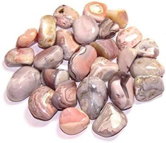 Zentron Crystal Collection: Tumbled Pink Botswana Agate, w/ Velvet Bag – 8oz