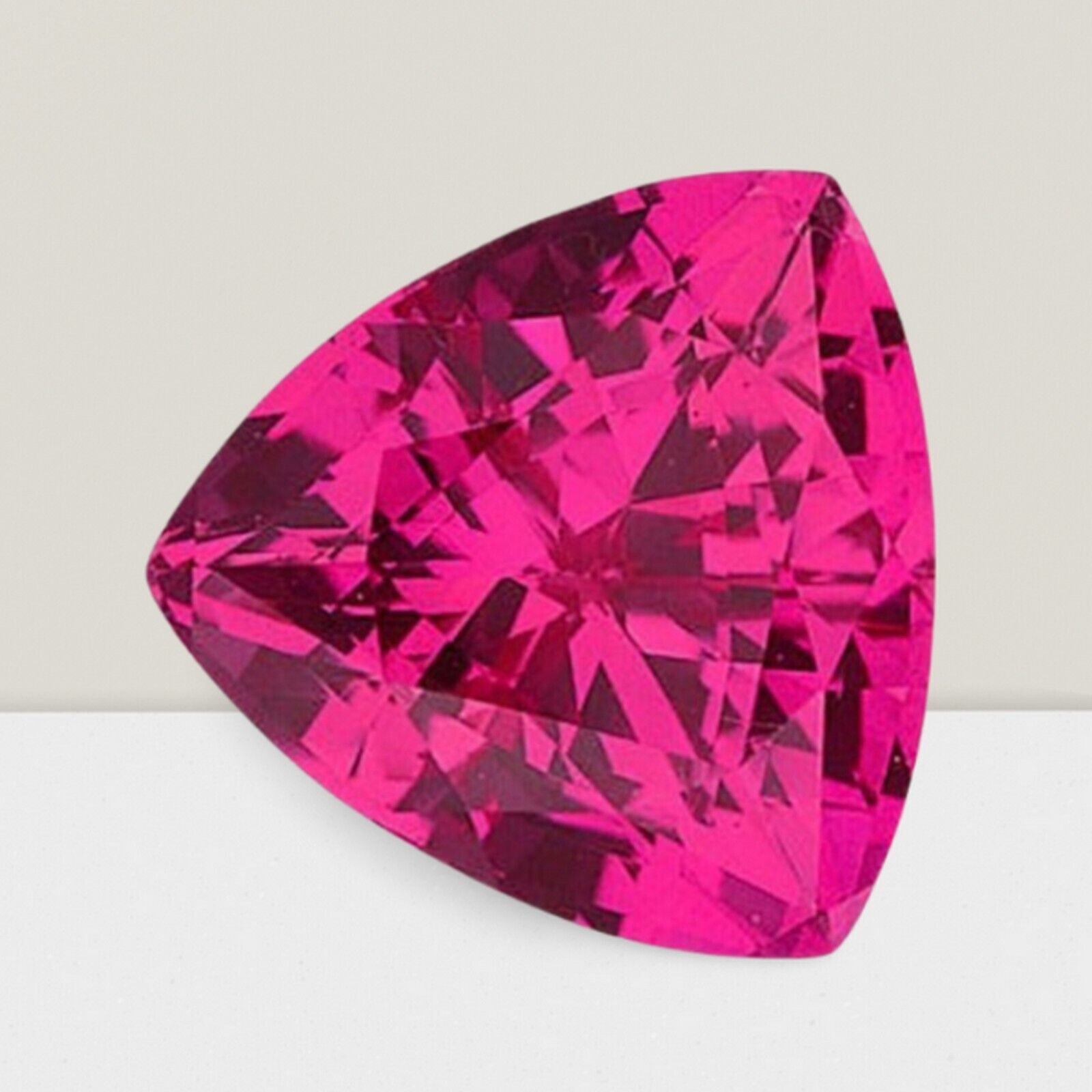Rubellite Trillion Cut Gemstone 2.5 Cts – 10 mm Flawless Loose Gem