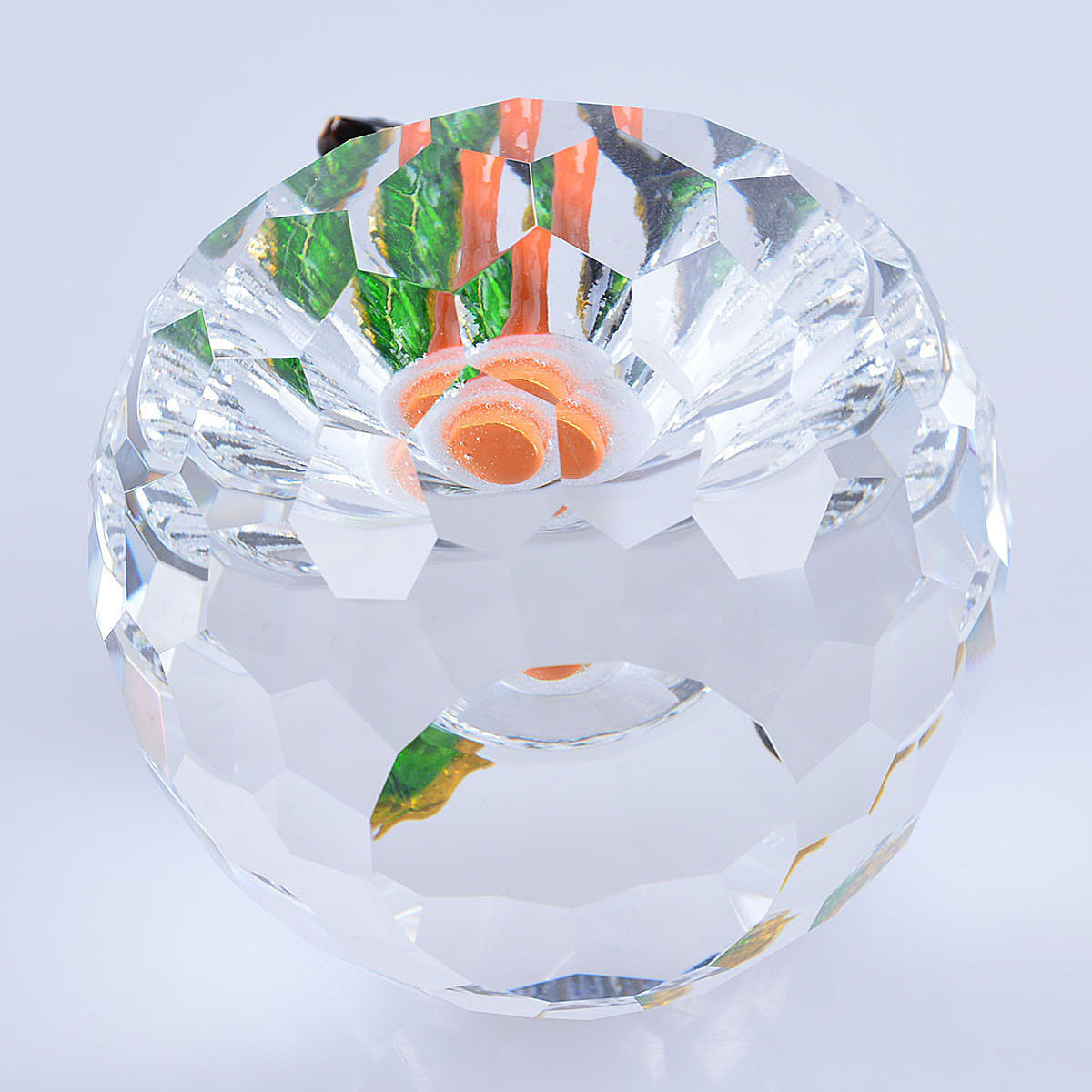 LONGWIN 80mm 3.15″ W Clear Cut Crystal Apple Paperweight Wedding Christmas Gift