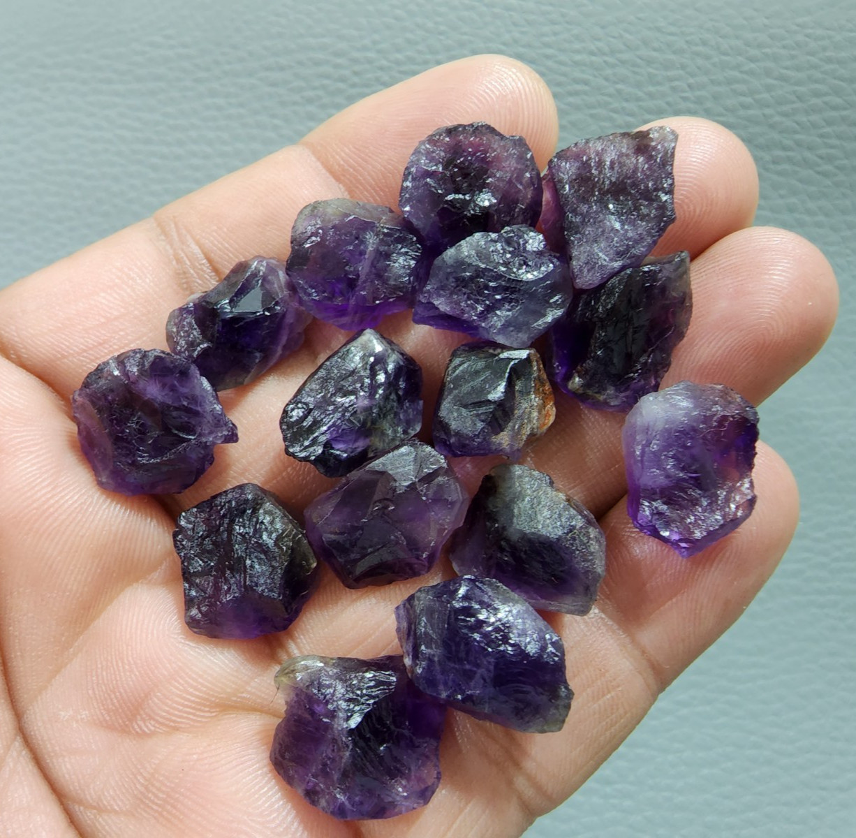 16 Pcs Lot Unique Purple Amethyst Rough Gemstone Raw Size 14-17 MM Crystal Rough