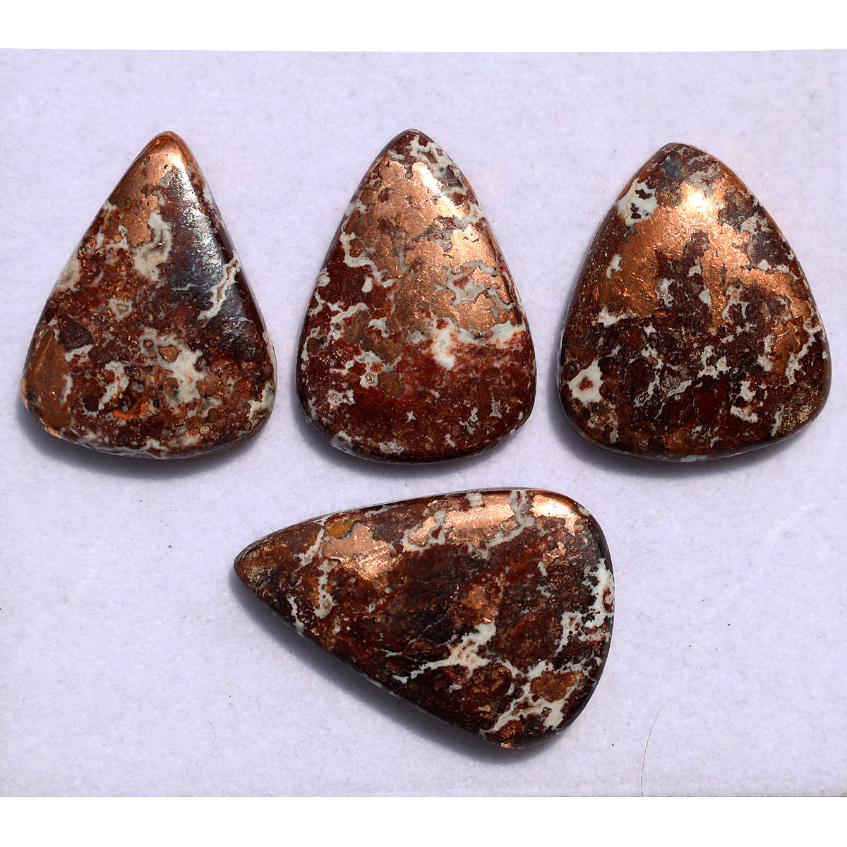 4 Pcs Natural Copper Dolomite Hi-Grade Collectible Teardrop Crystal Specimens