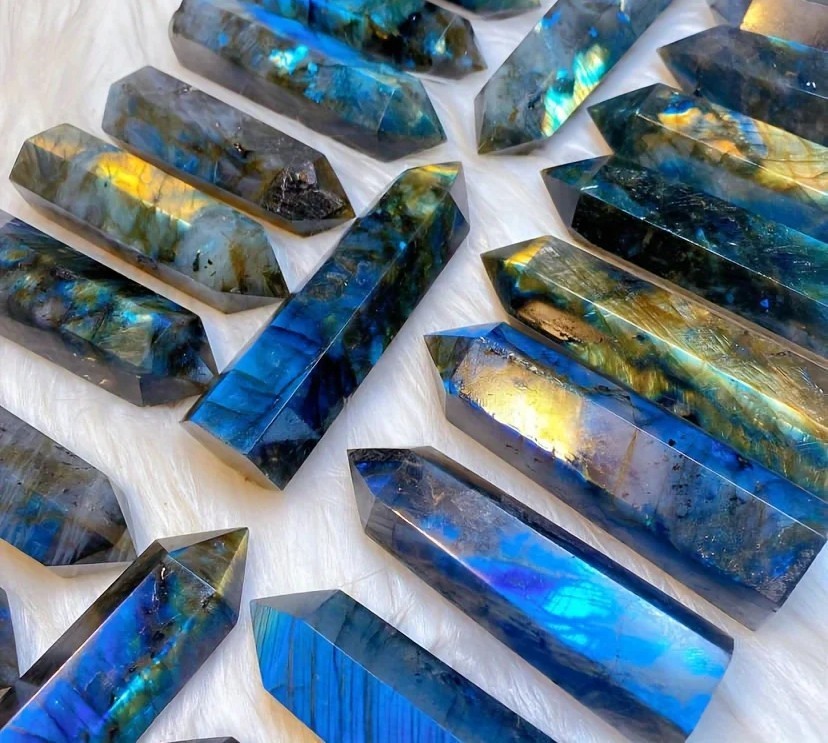 Labradorite Single Tower Point, Natural Gemstone Crystal Stone Wand Healing