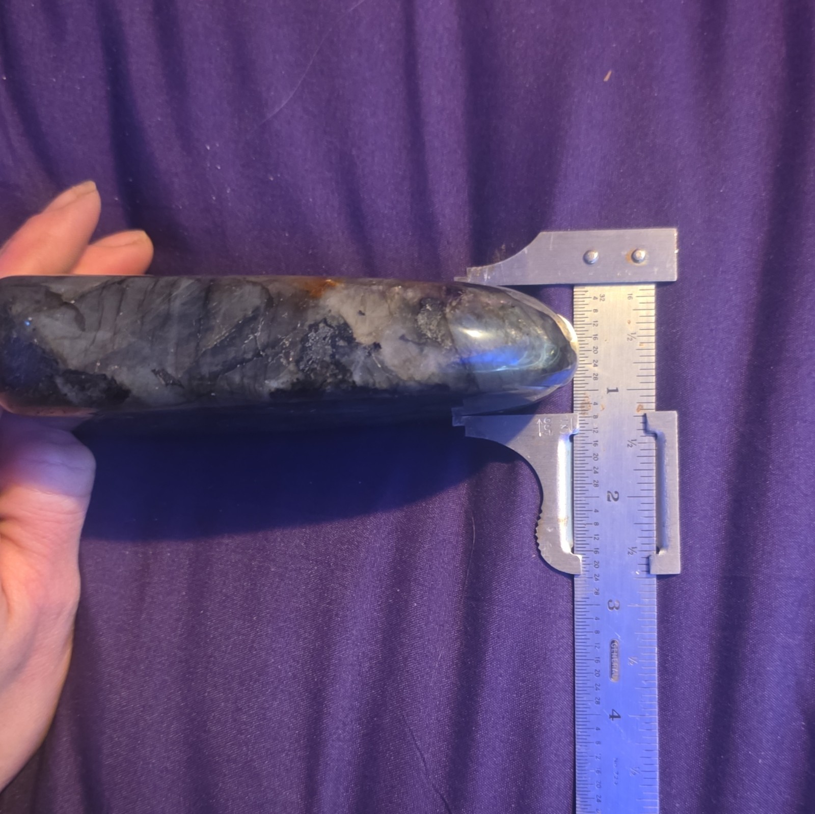 Polished Labradorite Freeform Crystal Iridescent Blue-Green Display Specimen