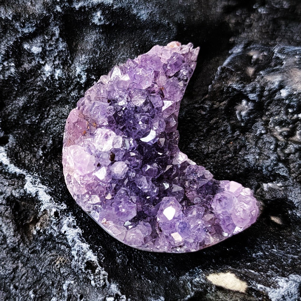 Amethyst Crystal Moons Crystal Cluster Mineral Specimen February Birthstone Gift