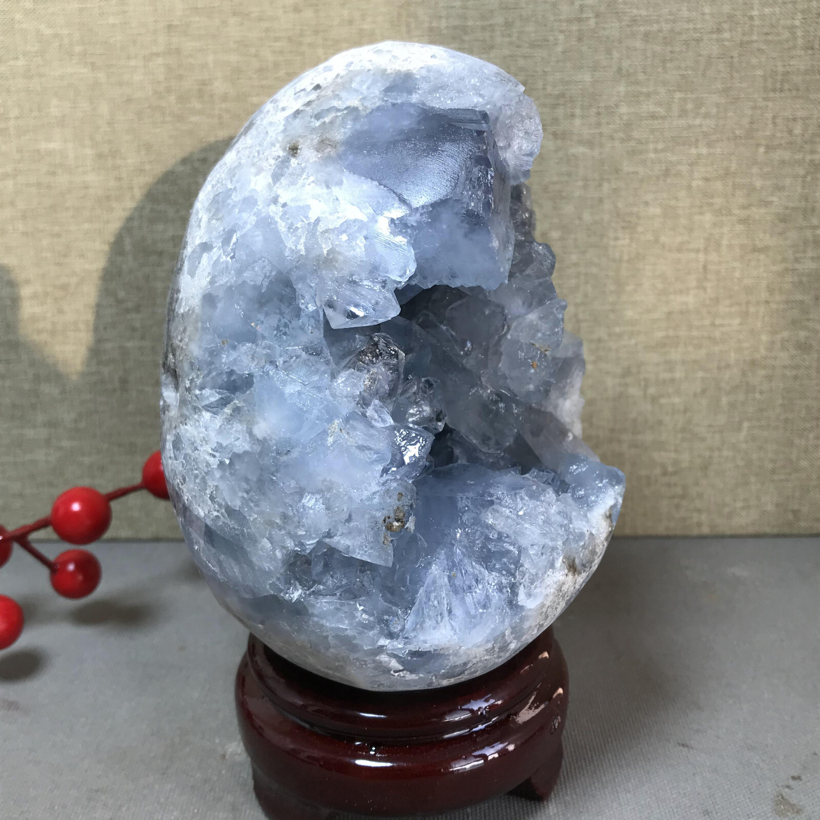 1.96kg Natural Raw Blue Celestite Crystal Quartz Cluster Geode Specimen A4510