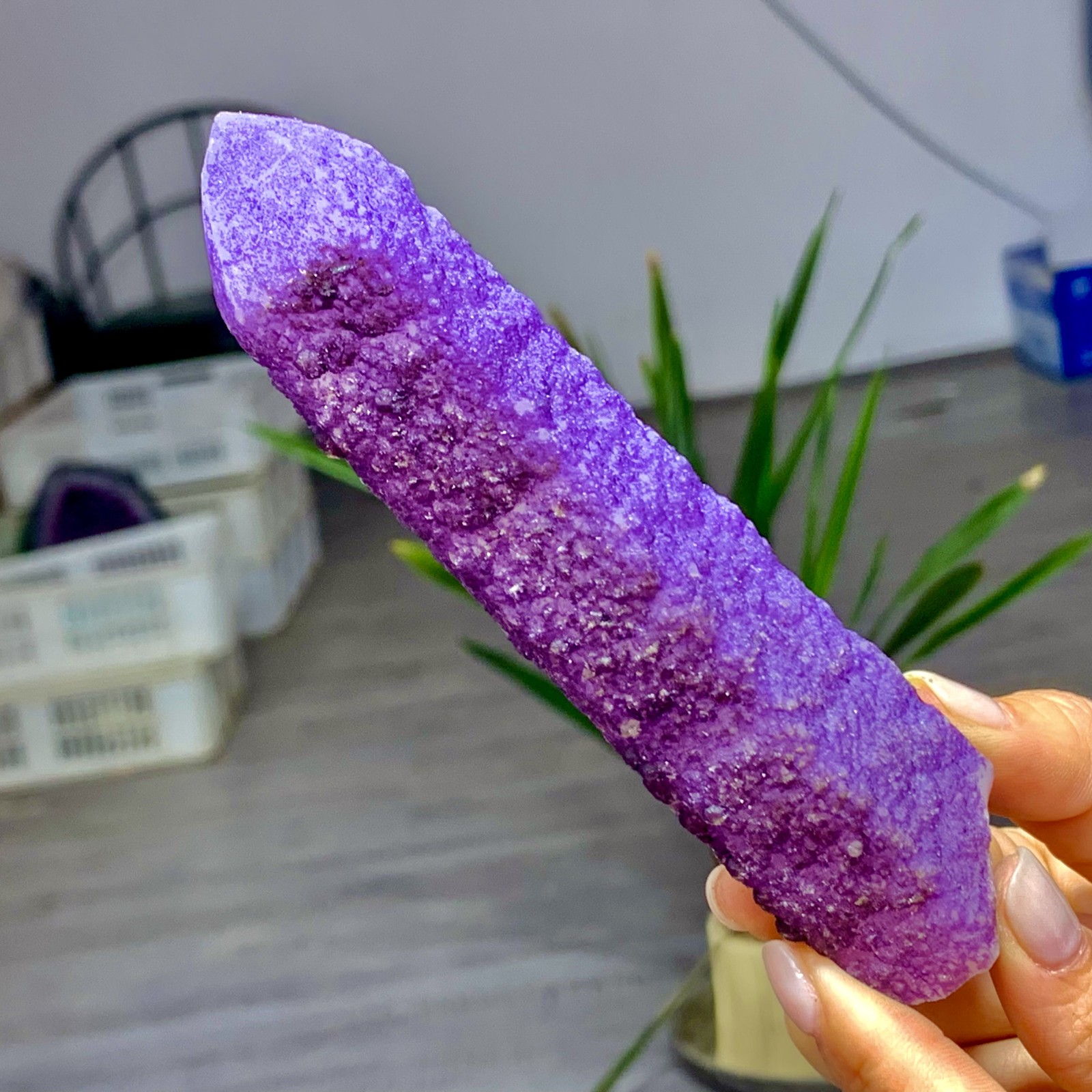 171GNatural Inner Mongolia purple fluorite crystal calcite symbiotic mineral