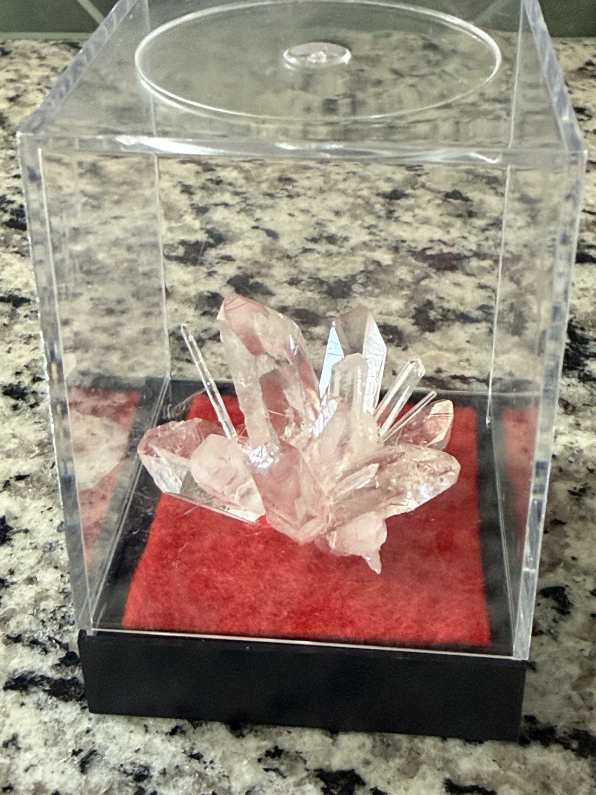 Clear Quartz Cluster From Arkansas, USA, In Display Box, Specimen