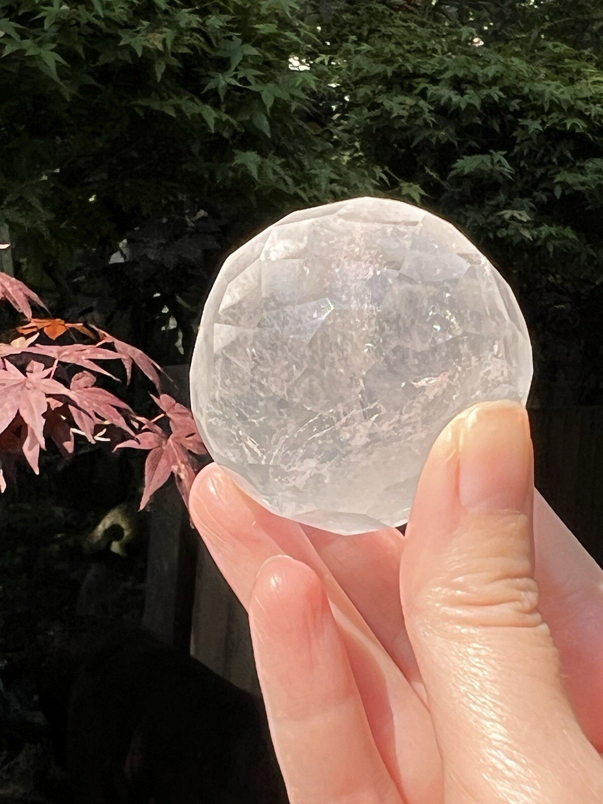 Clear Quartz Hand Faceted Large Crystal Ball AAA+ 50mm Diameter Standing R41/12