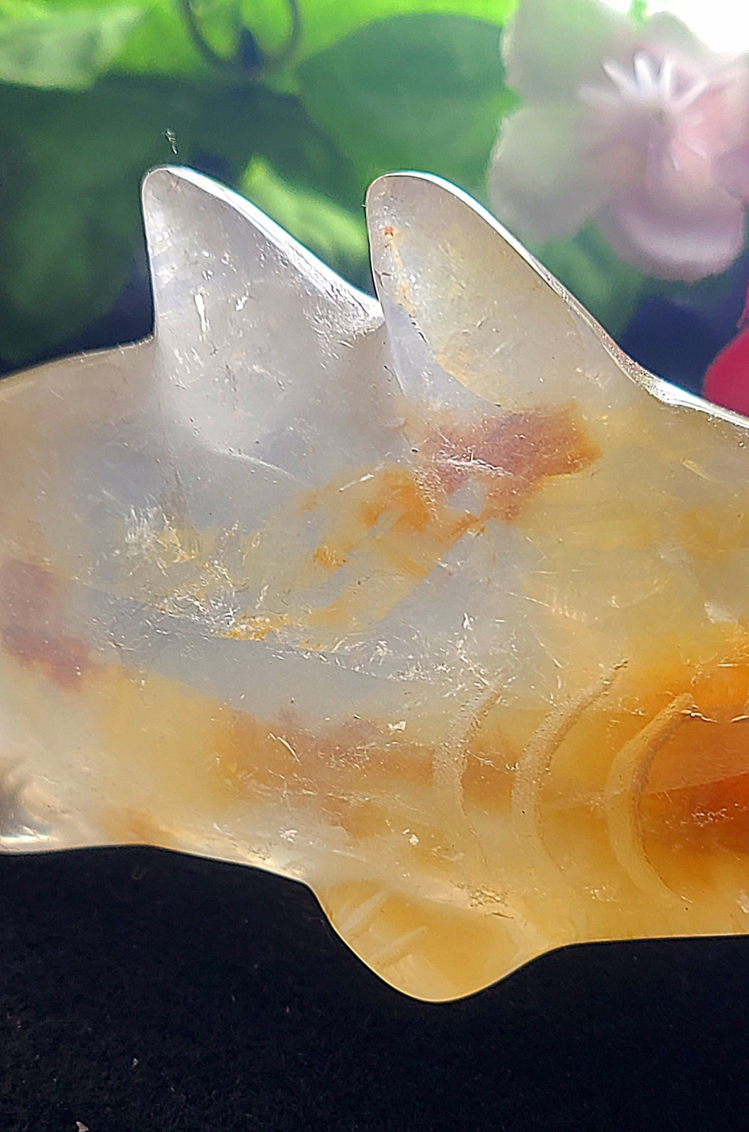 X Large 5.6″ Unique 252g Golden Healer Quartz Shark Sea Crystal Carving
