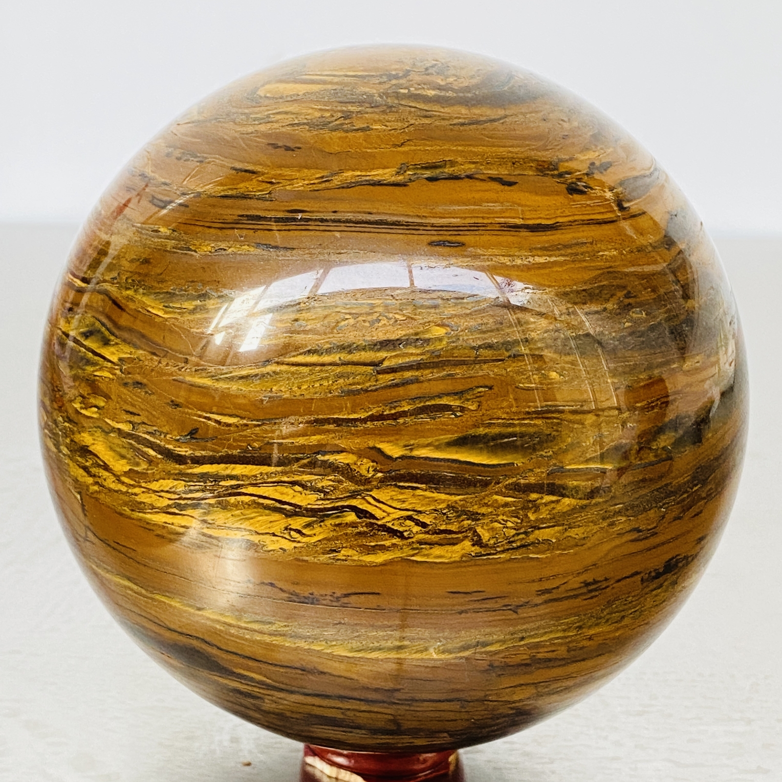 Natural Tiger Eye stone ball quartz crystal ball Reiki healing 3720G