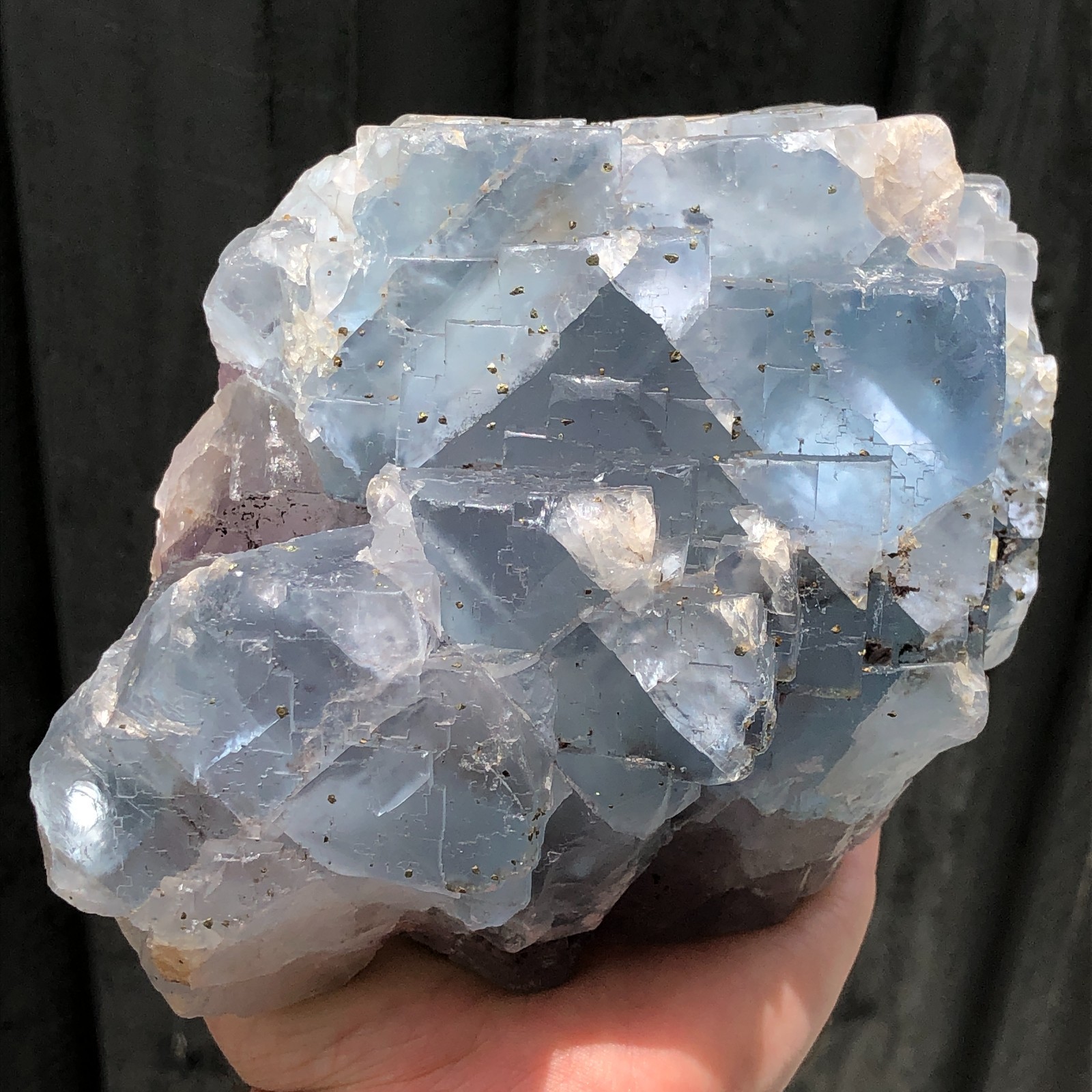 12.5cm Huge Blue Fluorite Crystals from Minerva No. 1 Mine, Ilinois, USA