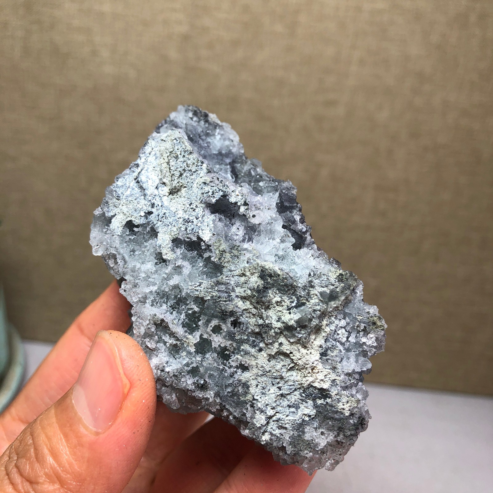 122g NATURAL Green Cubic FLUORITE Crystal Cluster Mineral Specimen A4738