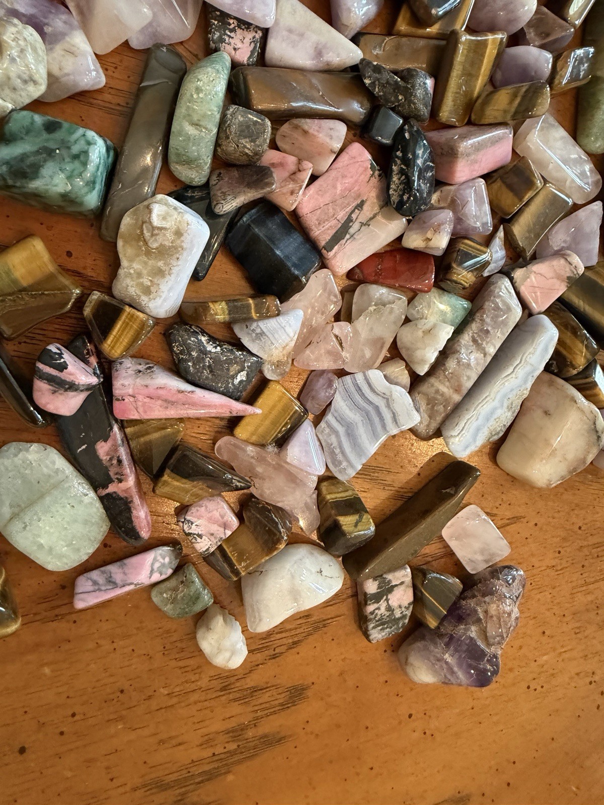 Mixed Tumbled Stones Pendant Size Assorted Gemstones Bulk -Over 2 Pounds
