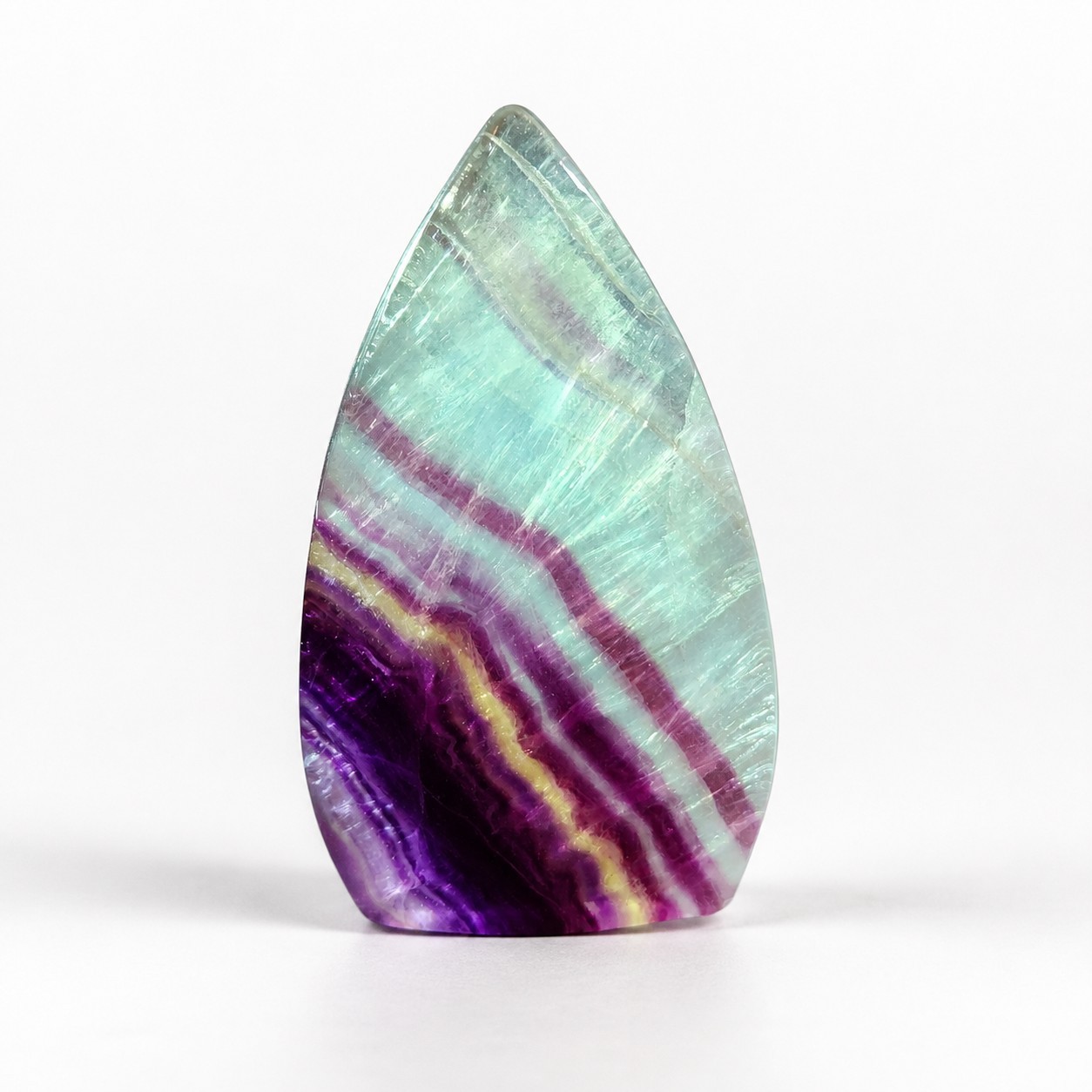 Natural Polished Candy Fluorite Teardrop Freeform Ornament 140g – USA