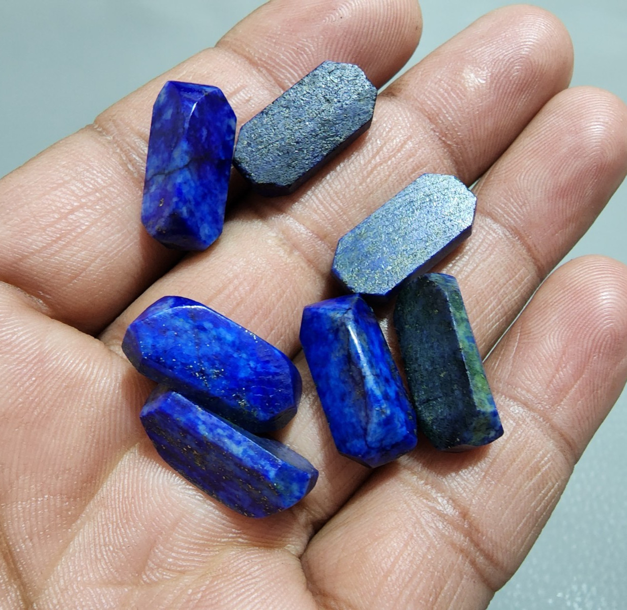 20MM Beautiful Lapis Lazuli Fancy Cabochon 7pcs Blue Stones for Jewelry Projects