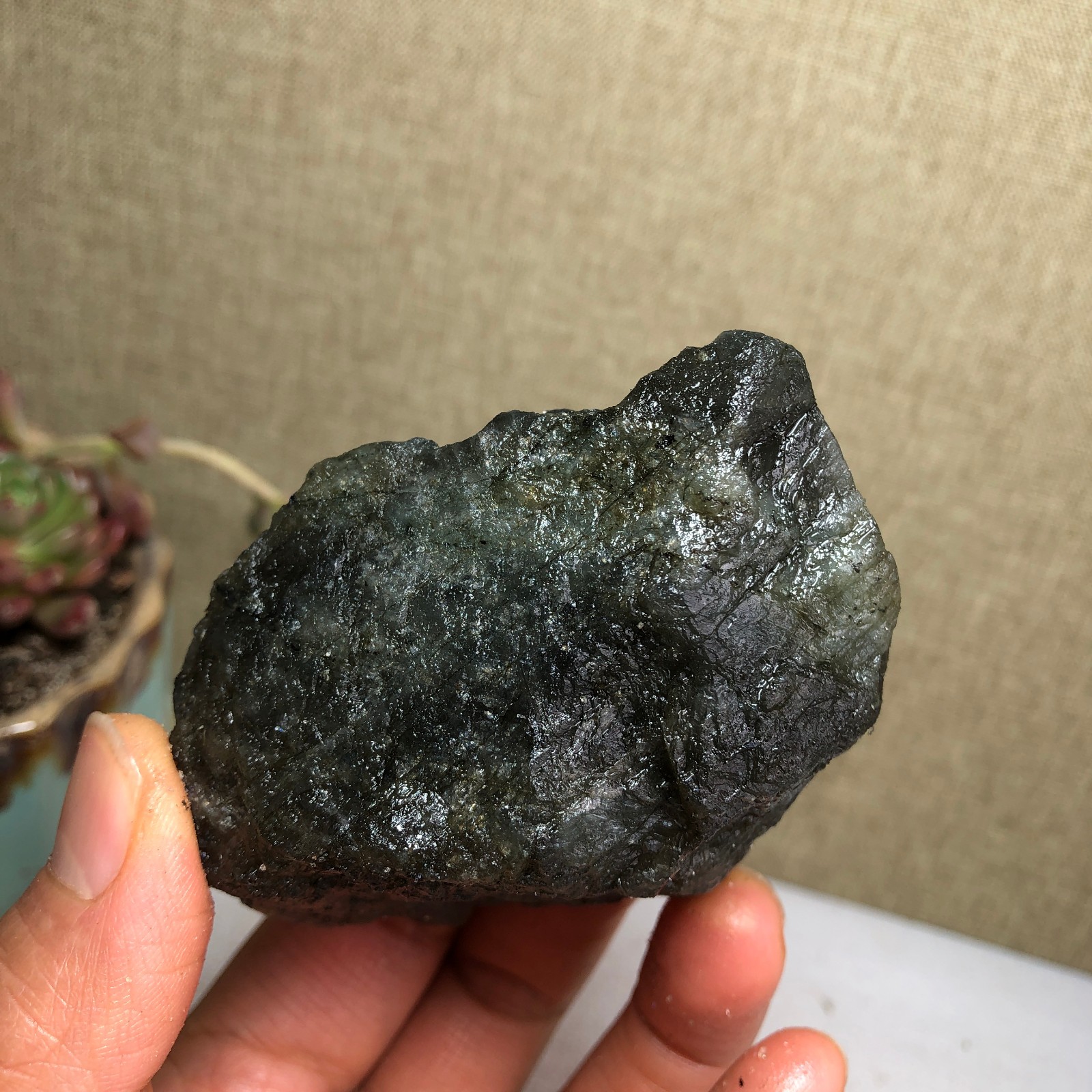68mm Natural Labradorite Crystal gemstone rough original Specimen 239g A3459