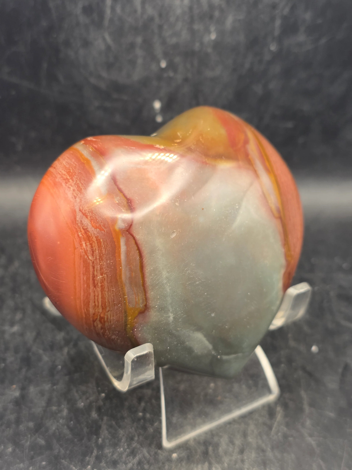 Polychrome jasper heart! 10 ounces, 3.2 inches wide, 3″ tall