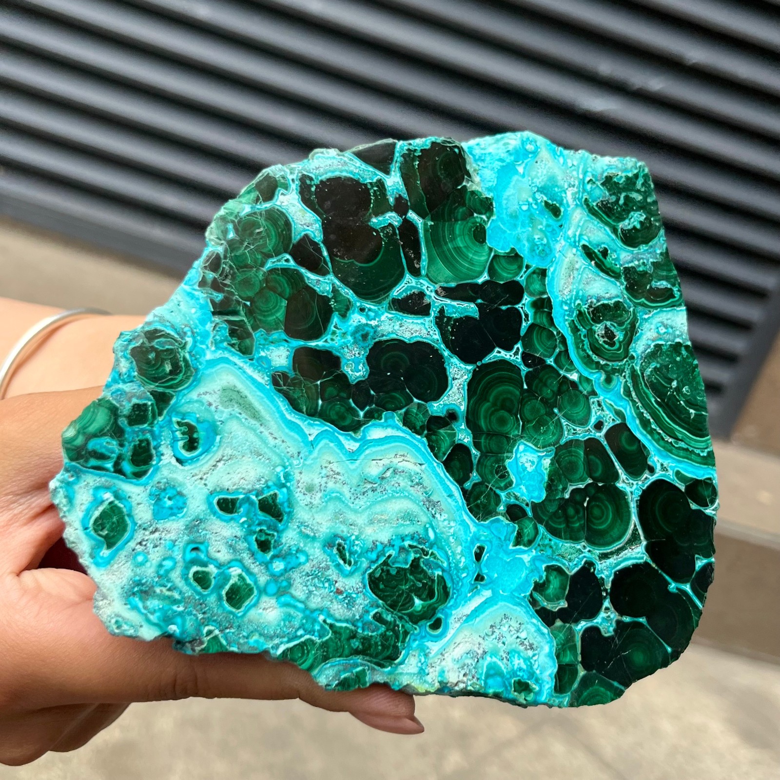 Natural Blue Green Chrysocolla Slice Polished Crystal Healing Stone 554 g